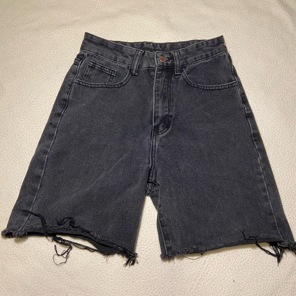 Black Denim Cutoff Shorts